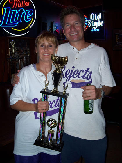 Summer softball captains Darlene and Wilbur